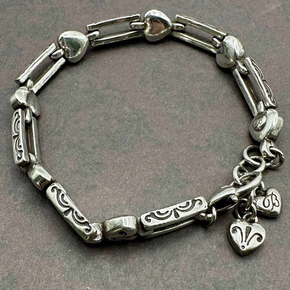Brighton “Pompeii Hearts” Scrolled Bar Links Bracelet